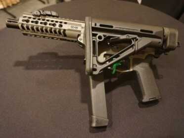 9mm AR Pistol - Angstadt Arms UDP-9--SHOT Show 2015 With a Law Tactical folding stock adapter, the UDP-9 becomes a compact SBR.