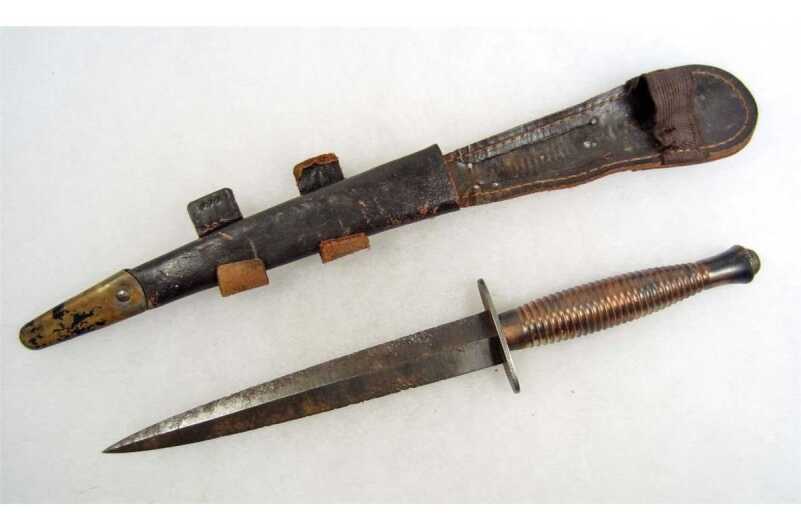 Kill-a-Bear with a Ka-Bar Knife? The British Fairbairn- Sykes fighting knife was a favorite of some who liked dedicated fighting knives.