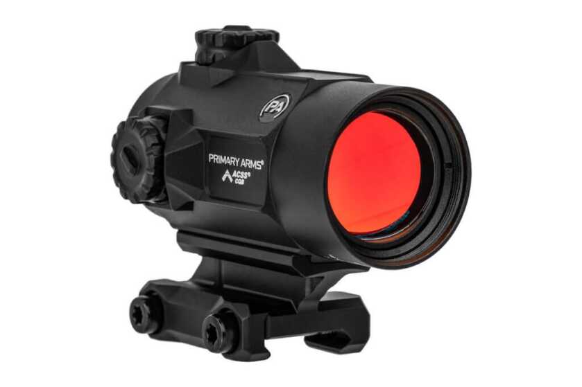 Primary Arms Optics Releases 2nd Generation of Award-Winning MD-25 Red Dot Sight A angled view of the red dot sight.