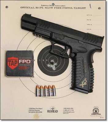 I was able to shoot this new XD(M) better than any pistol I have ever shot. This was my average group at 25 feet, just around an inch. A competitive shooter could do much better I'm sure. 