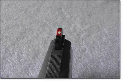 S&W revolver front sight before centering