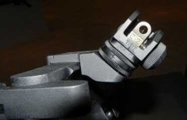 DSCN9490 To keep the 3G in the Tactical Optic Division, Stag equipped it with iron sights set at a 45 degree angle you can use instead of a secondary, close-range optic that would put it in the open class.