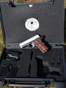 The EMP comes with standard Springfield case candy of a rudimentary outside the belt holster and double magazine holster, as well as three mags.