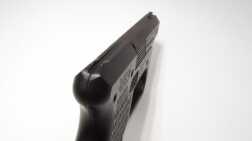 Front and rear sights are machined into the frame and barrel. The sights were suitable for the intended purpose of the pistol.