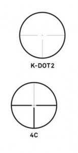 The MeoStar R2 is available with either of these reticles. Both have a sharp 2 moa dot in the center.