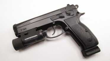The accessory rail accepts many lights. An older model Streamlight M3X was used on the range with good results.