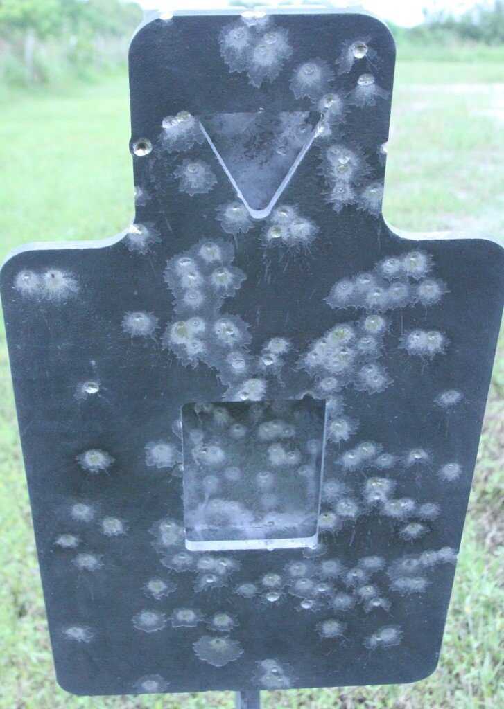 Action Target PT Tactical Torso steel target after torture test
