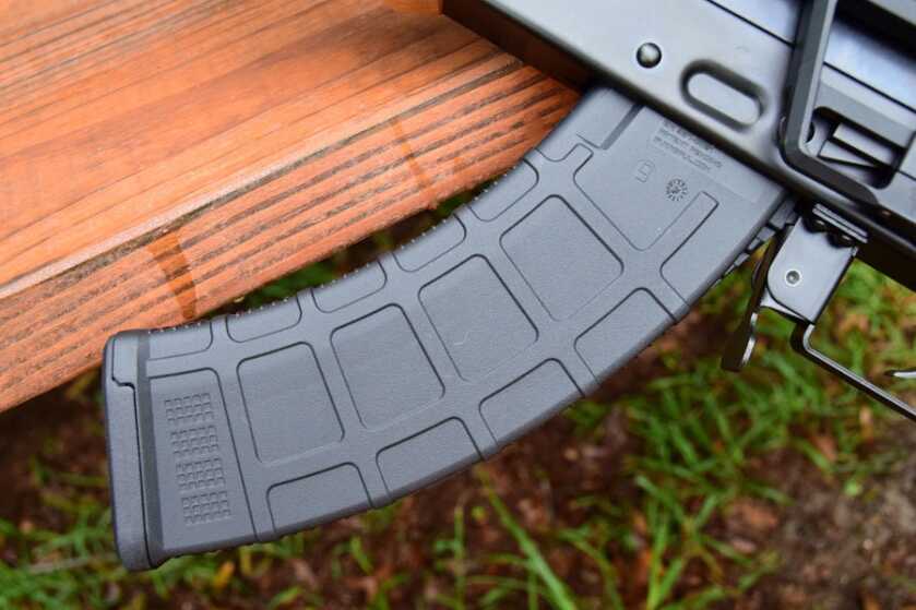 Magpul PMAG 30 AK polymer magazine in an AK rifle