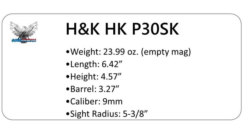 HK P30SK subcompact 9mm specifications