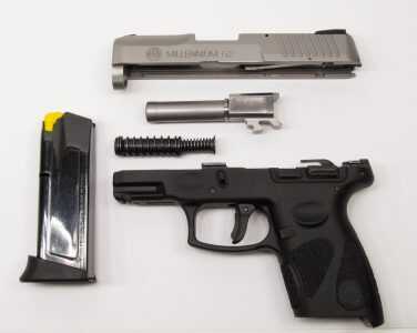 The PT 111 can be field stripped without additional tools. The disassembly latch is located on the frame slightly ahead and directly above the trigger.