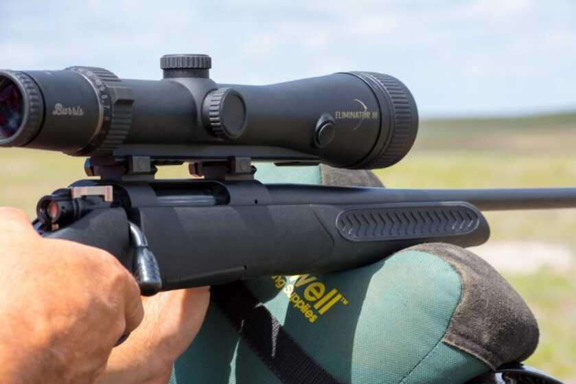 For a while, I mounted a Burris Eliminator III laser range finding scope. That made prairie dog hits at 500, 600 yards somewhat easy.