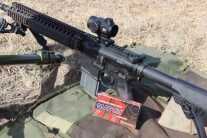 Daniel Defense AR-15 with a Primary Arms red dot and Hornady match ammo