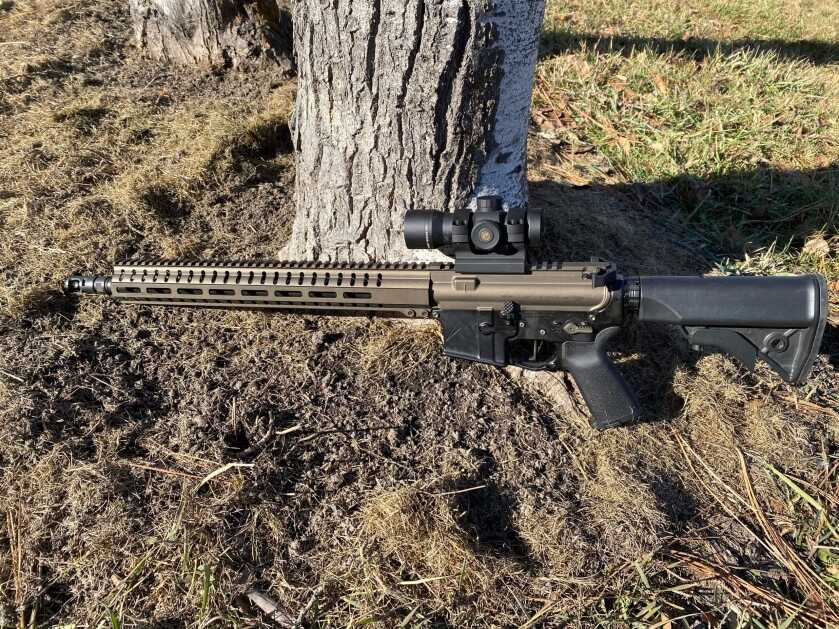 AR-15 with a CMMG Mk57 5.7x28mm upper and red dot