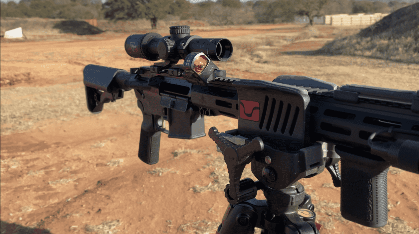 BogPod Death Grip shooting tripod during a hog hunt