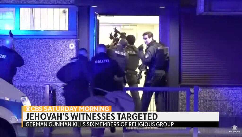 Image from the police response to the shooting in Hamburg, Germany.