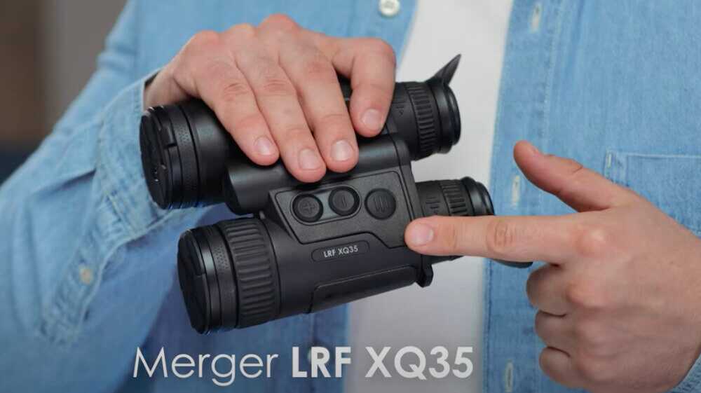 Pulsar's new Merger LRF XQ35 in the hands of the presenter.