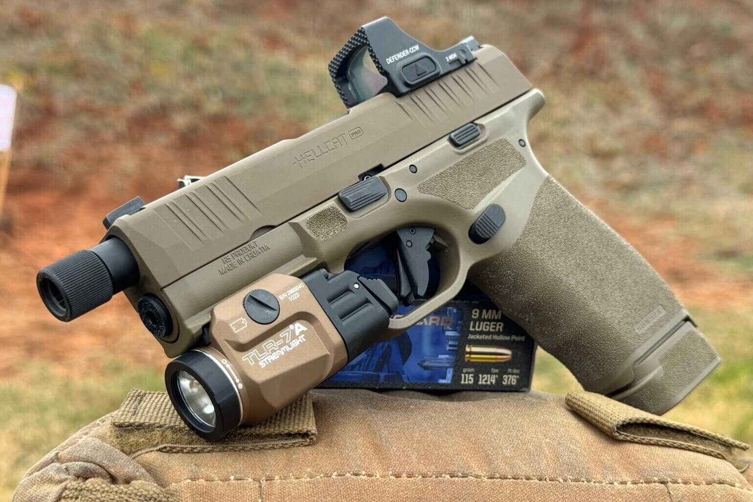 Springfield Armory FDE Hellcat Pro OSP threaded 9mm pistol