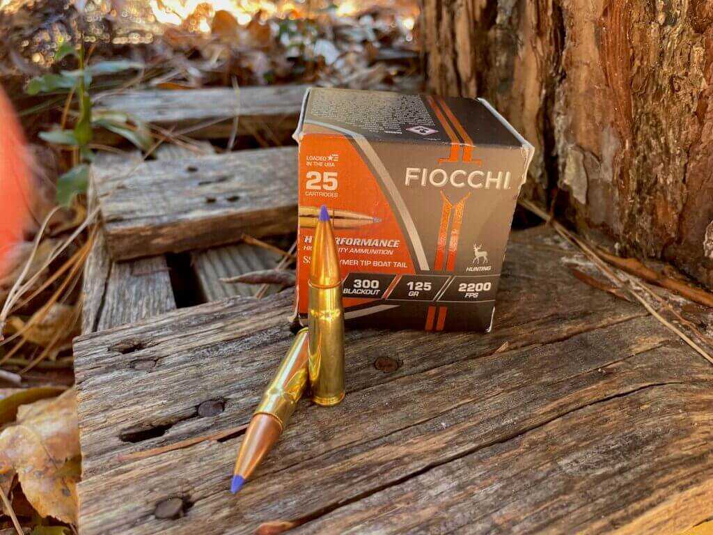 Fiocchi Hyperformance 300 Blackout 125 grain SST ammunition box and cartridges
