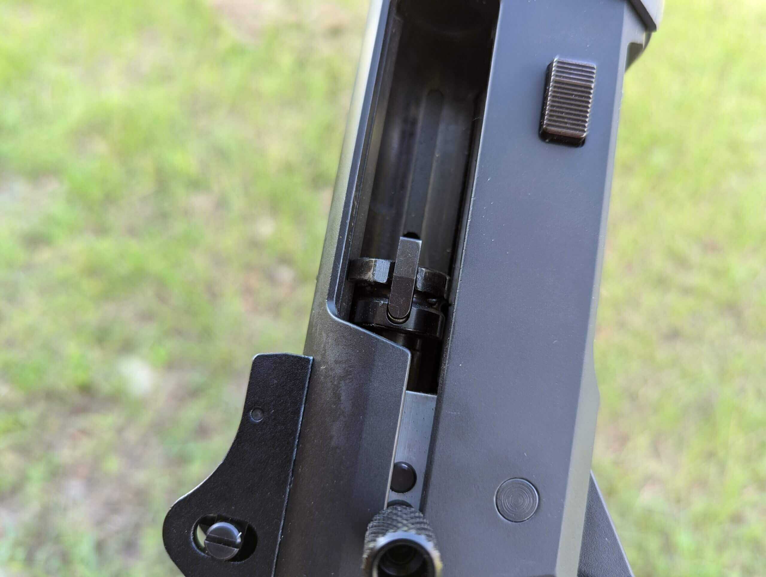 Rotating bolt on the Savage Renegauge Security shotgun
