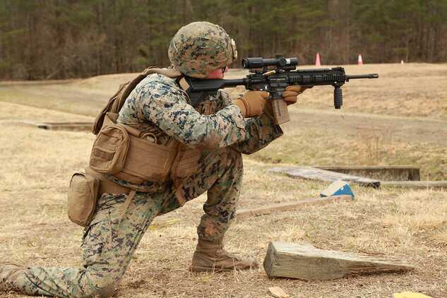 marine with m27 military firearms