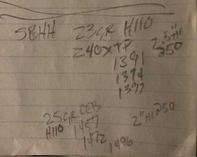 handwritten notes with information about cutting edge bullet performance