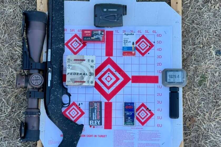 ammo and groups with a rifle