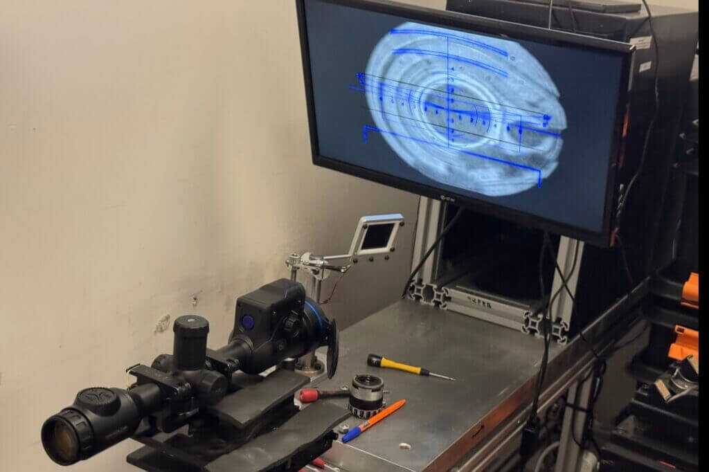 Laser rangefinder calibration at Pulsar HQ