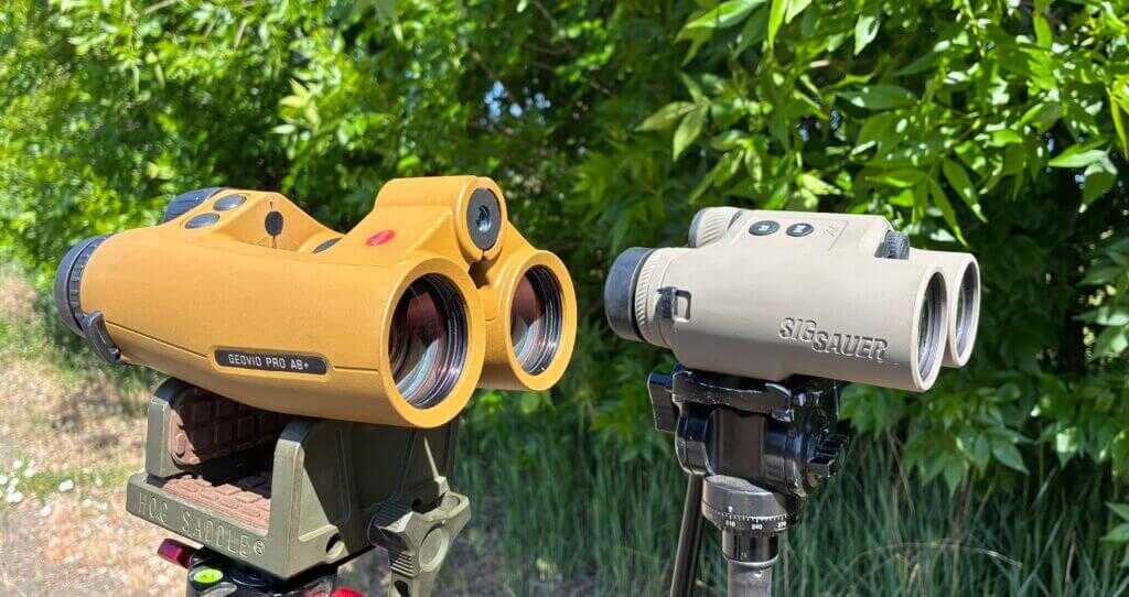 Leica pro 10x42 AB+ rangefinding binoculars.  Sig Sauer Kilo 10K-ABS-HD GEN 2 BInoculars