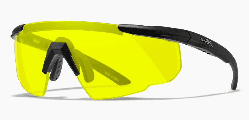 Yellow Wiley X Saber glasses.