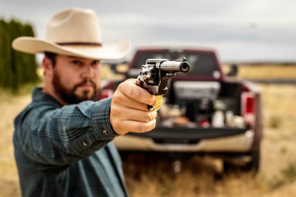 man holding gun