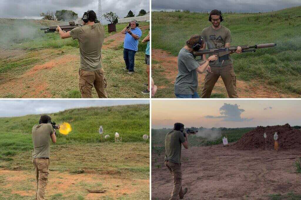 Shooter wearing 3M PELTOR ComTac VIII during rifle strings to test NRR and MAP listening modes