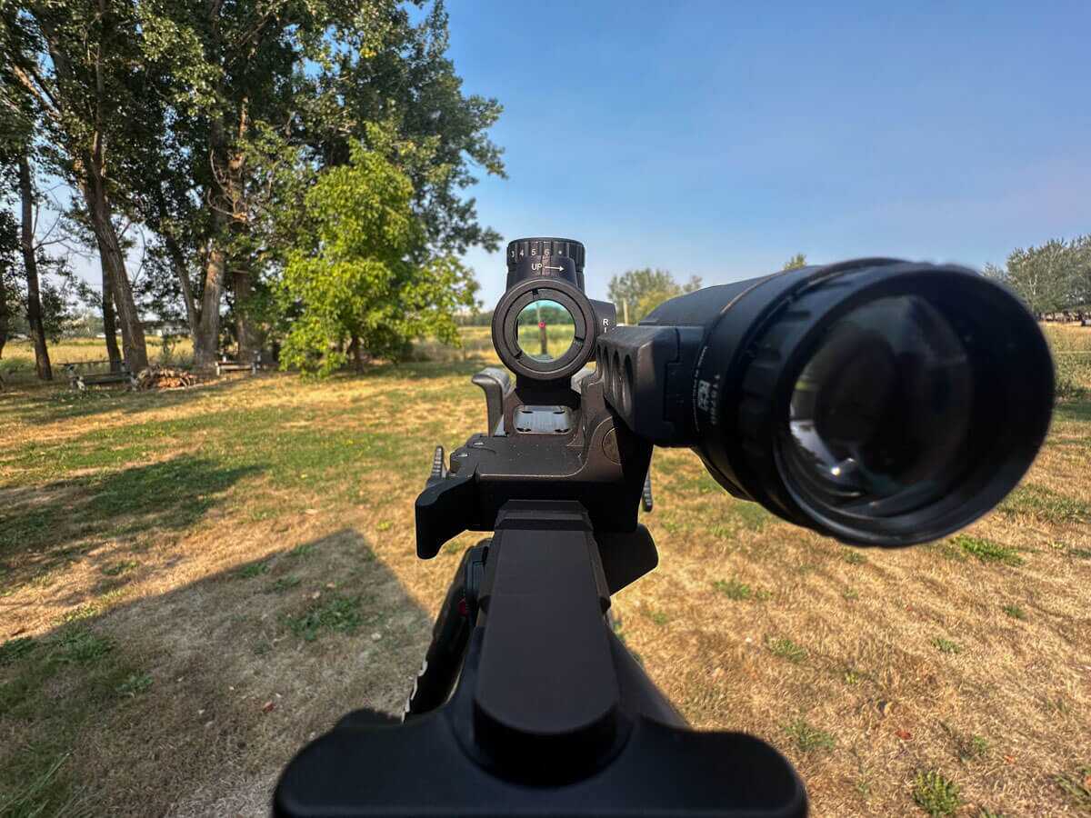 Trijicon MRO SD red dot with 3x magnifier on an AR-15