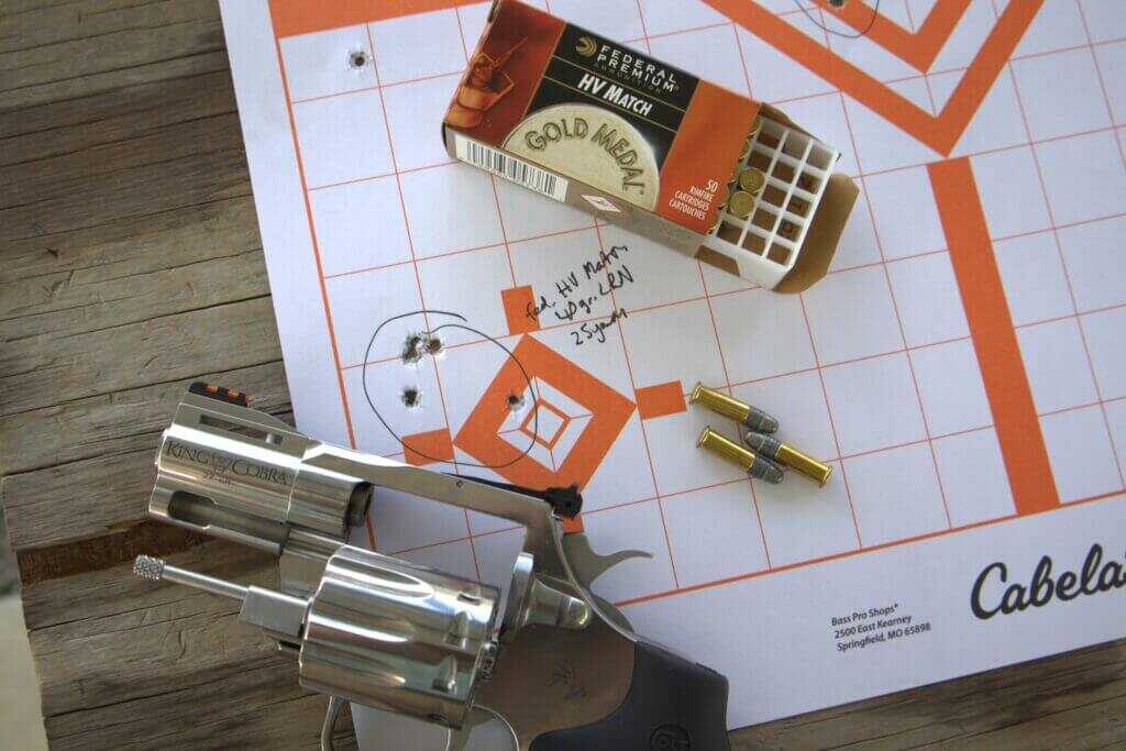 colt king cobra 22 snubnose accuracy on paper with a box of ammunition
