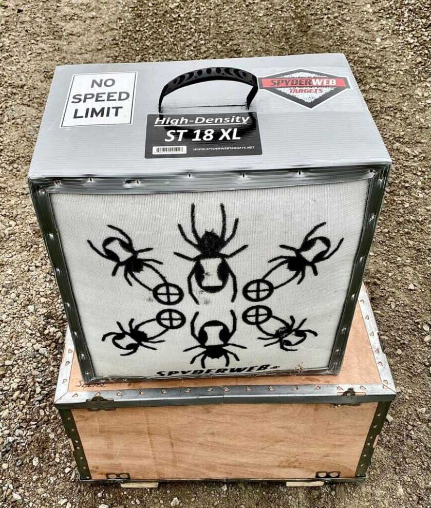 SpyderWeb Targets 18XL No Speed Limit black side set at 50 yards