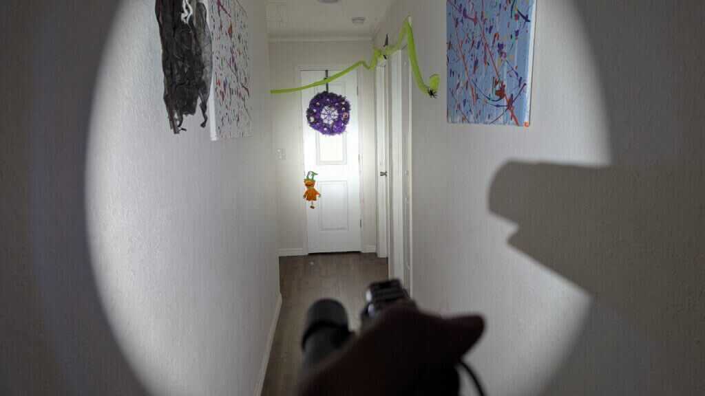 muzzle discipline with weapon light to avoid pointing at non-threats