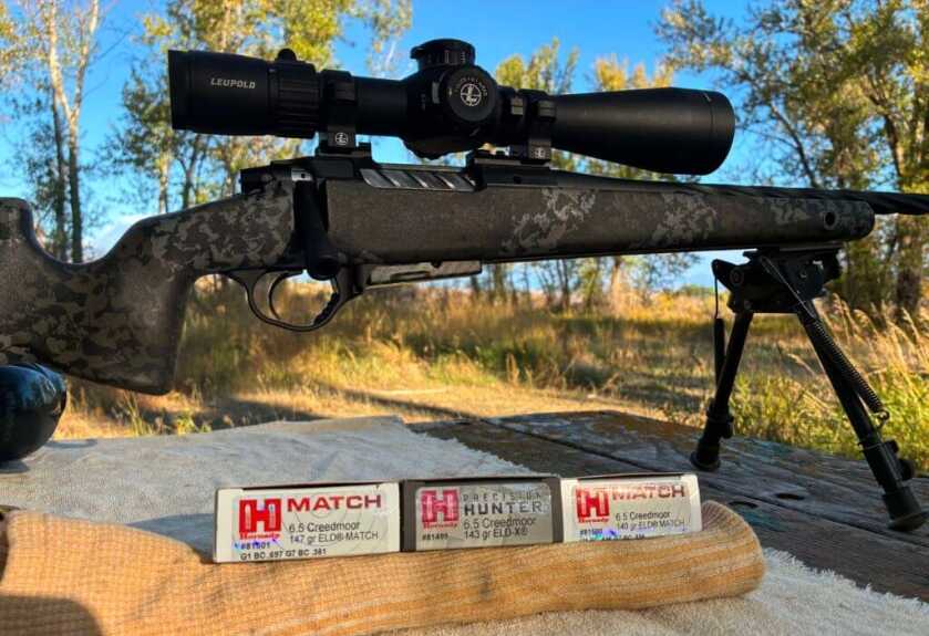 Seekins PH3 6.5 Creedmoor with Hornady factory ammo set up for accuracy testing