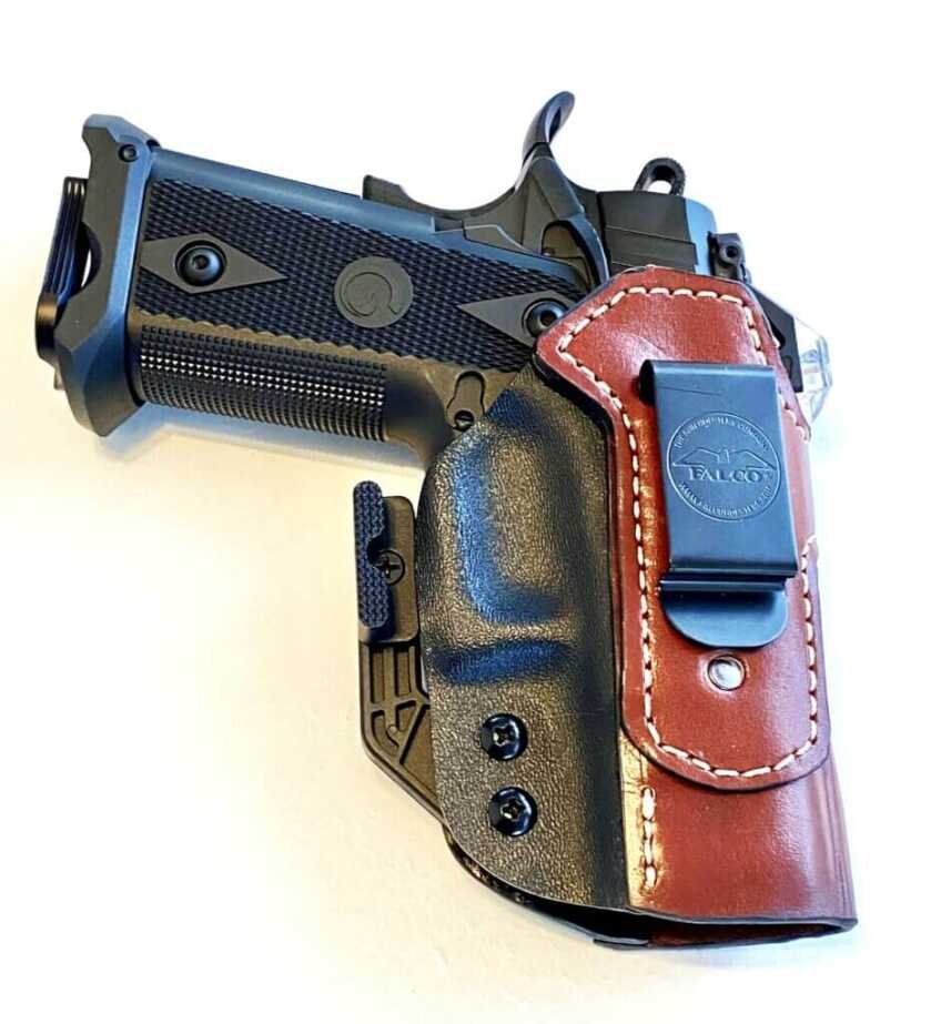 Falco Talon Guard Hybrid IWB holster carrying Witness 2311 BRAT with optic
