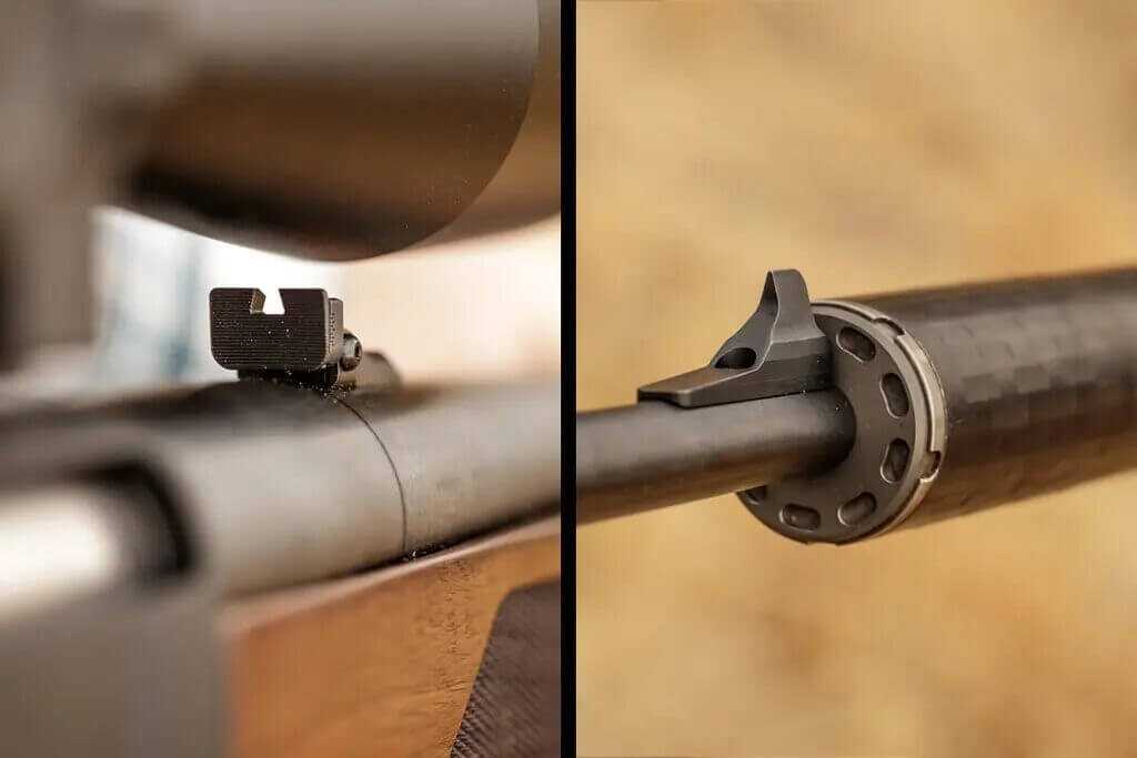 Henry Lever Action Supreme patent-pending suppressor-height iron sights with trapezoid rear and triangular front