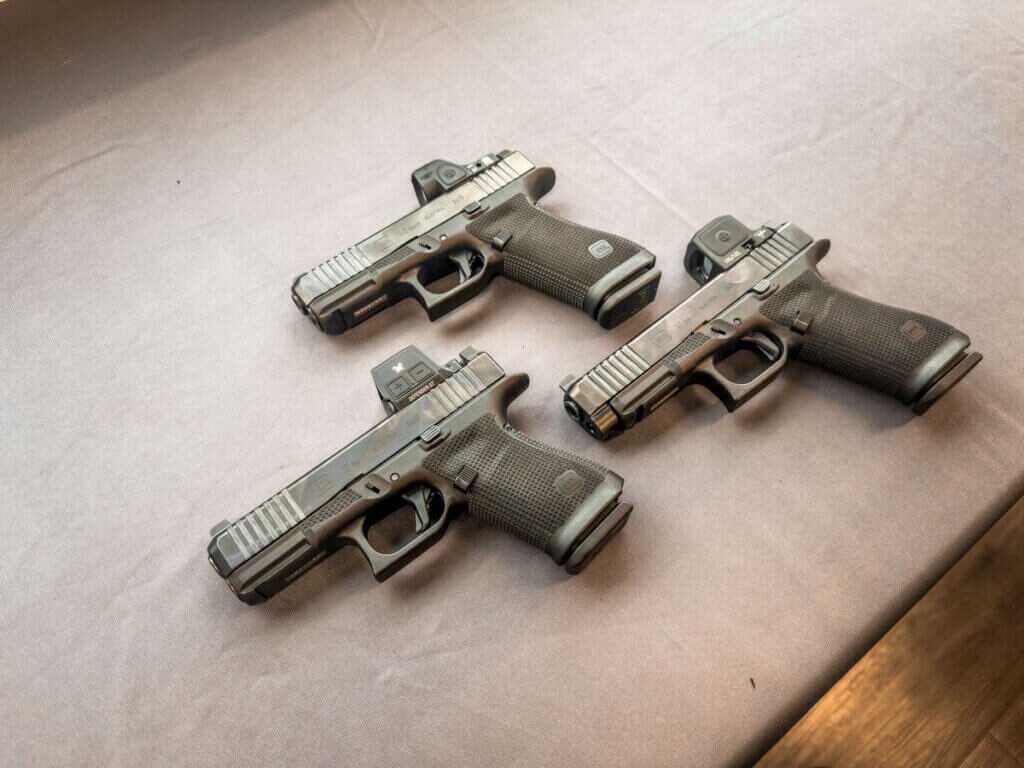 Glock Gen 6 slide and frame close up with optic cut and serrations