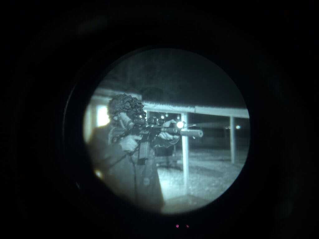 Holosun IRIS-GR3 on carbine showing compact profile and control layout