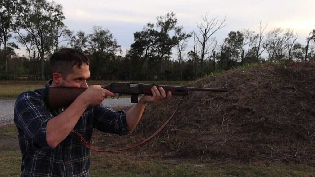 Jim shooting the Henry Homesteader M-LOK with a Henry 10-round magazine installed