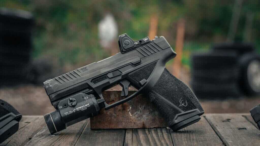 Taurus TX9 grip and ergonomics close-up, points naturally