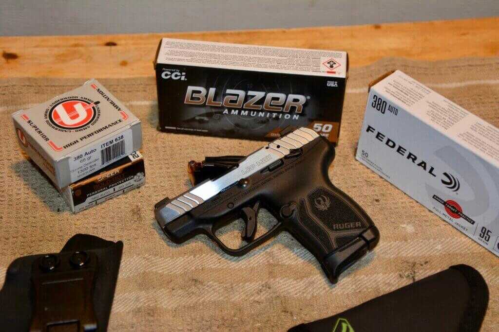 Ruger LCP Max with Federal CCI Blazer Speer Gold Dot and Underwood Extreme Defender test ammunition