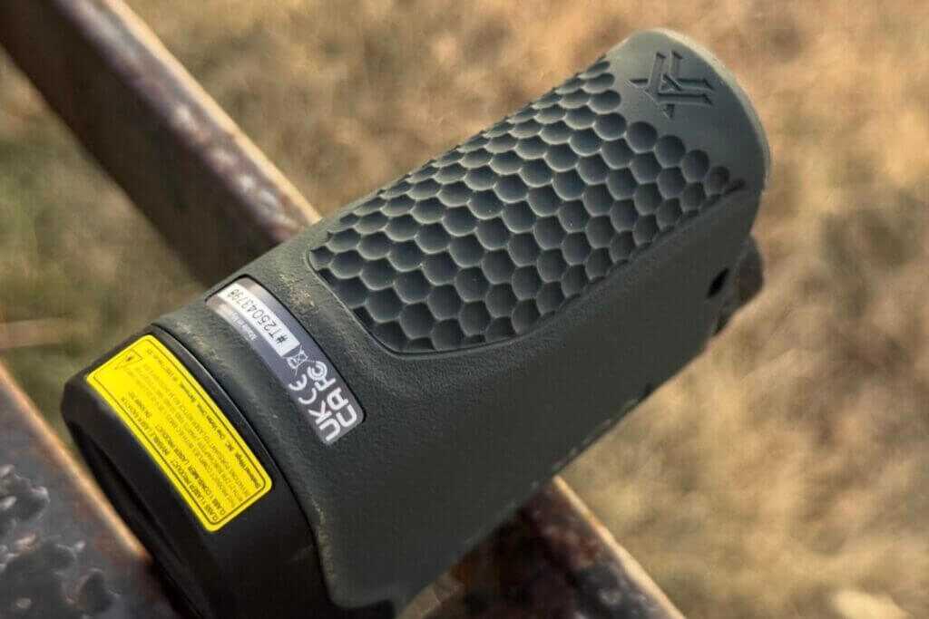 Close view of the aggressive non-slip texture on the Vortex Triumph HD 850 housing