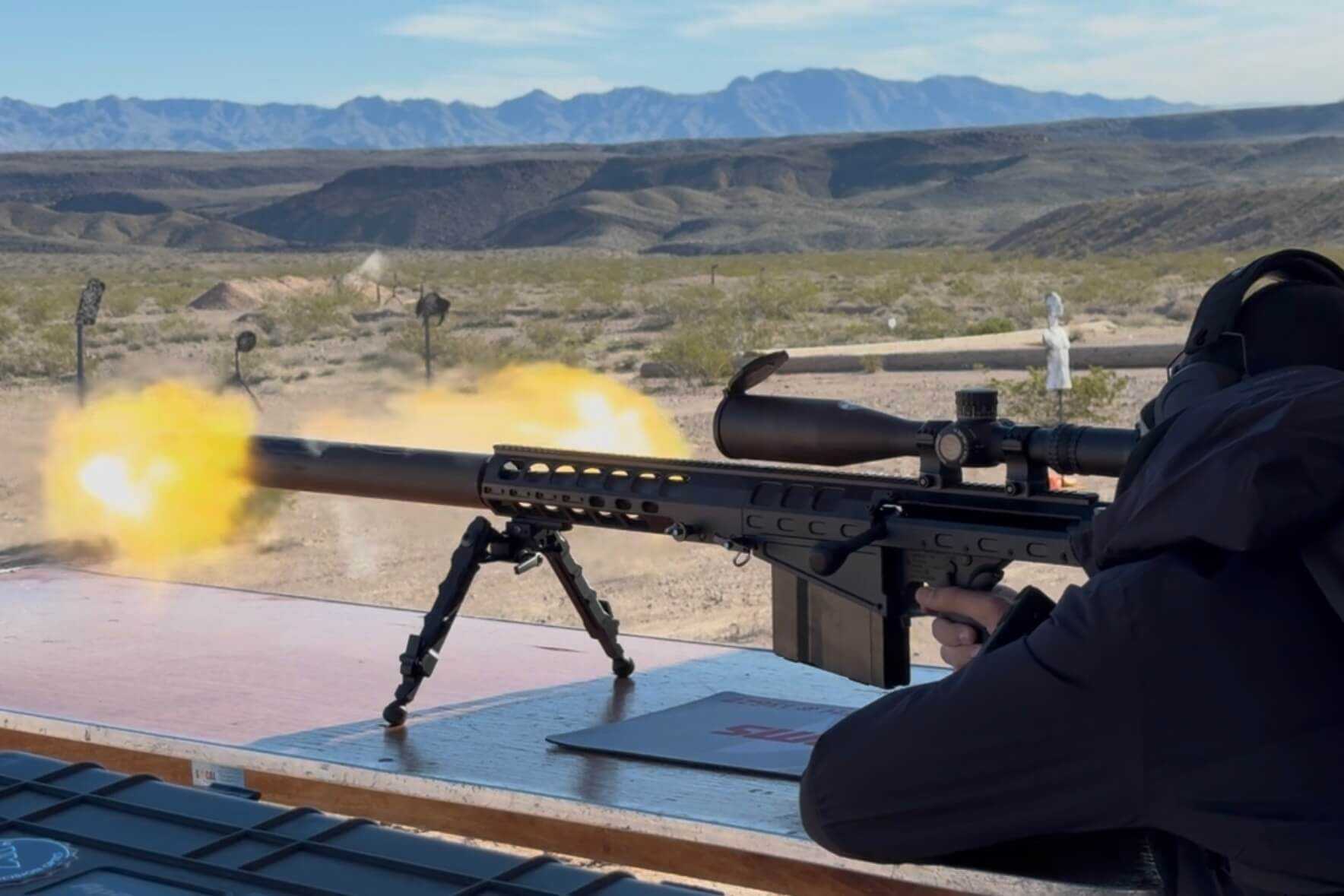Auto-Ordnance TAO50 integrally suppressed .50 BMG rifle at a range day, best suppressed .50 BMG rifle
