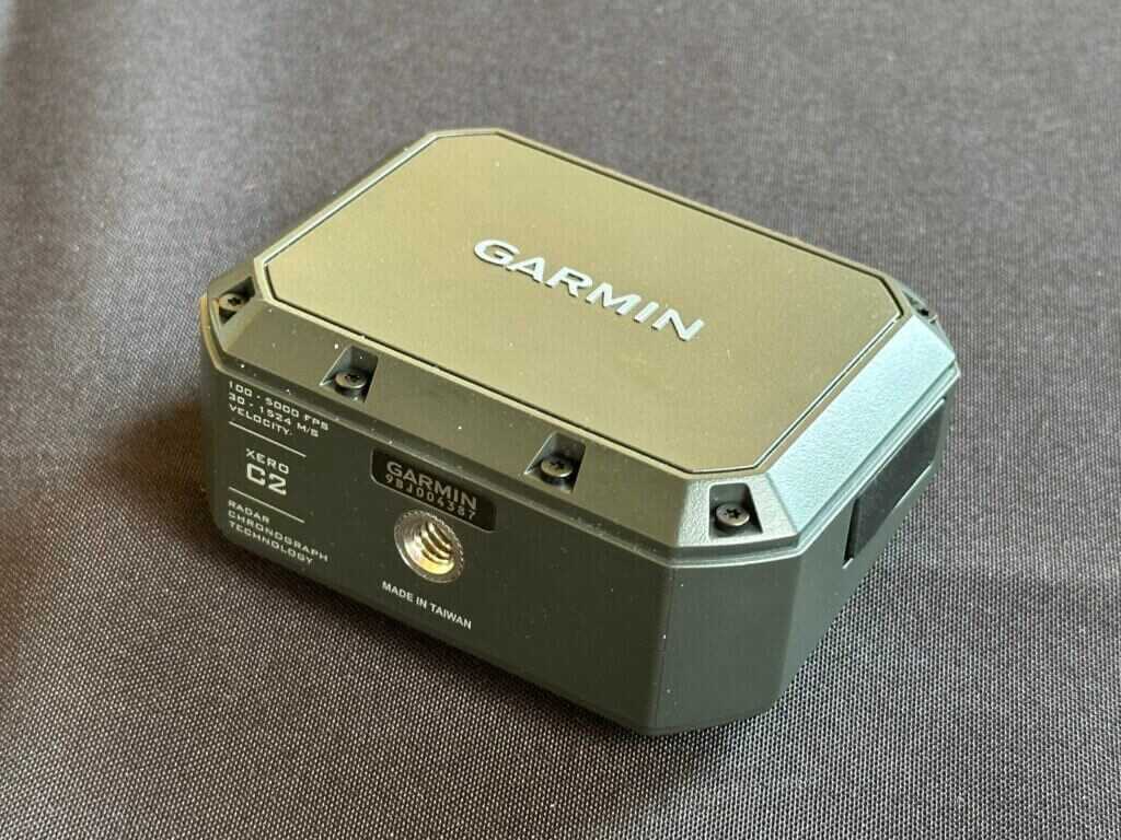Back of the Garmin Xero C2 chronograph.