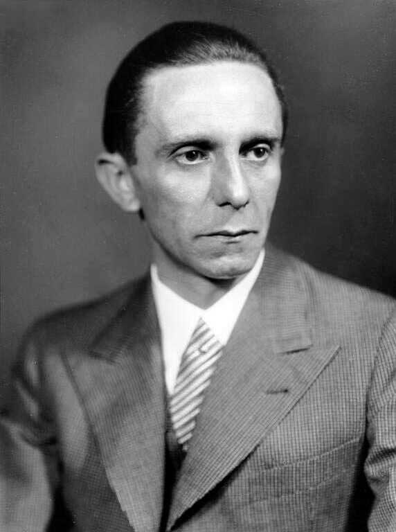 Josef Goebbels portrait near the final Berlin defense, where Georg Diers was reportedly briefed during the collapse of the Reich