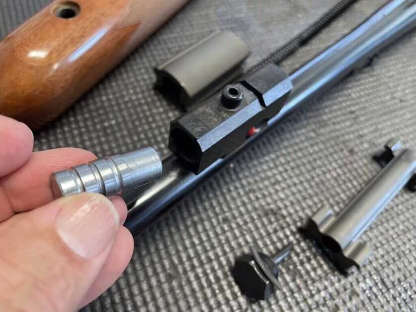 Browning BAR gas piston assembly showing the area that must stay clean for reliable cycling
