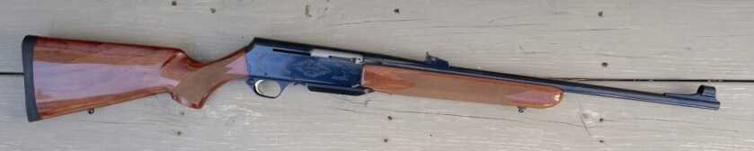 Browning BAR Mk II Safari semi-auto hunting rifle with classic humpback receiver and polished blue finish