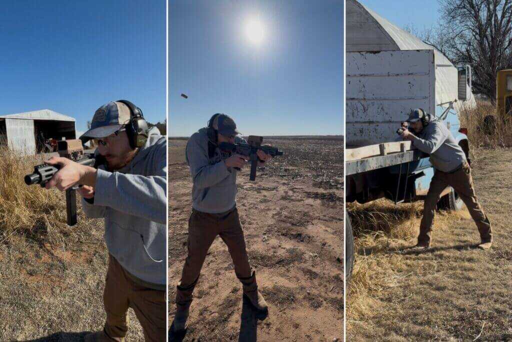 Springfield Armory SAINT Victor 9mm PDW running drills at the home range